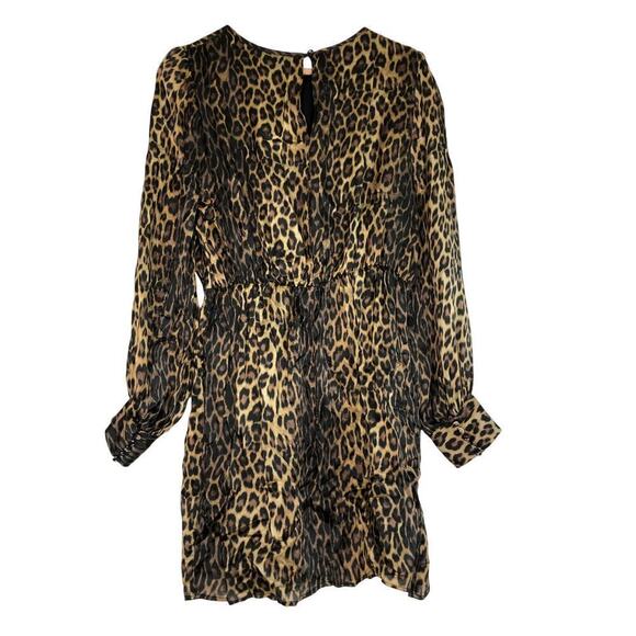 The Kooples Leopard Dress Silk Long Sleeve Mini L - Picture 5 of 14
